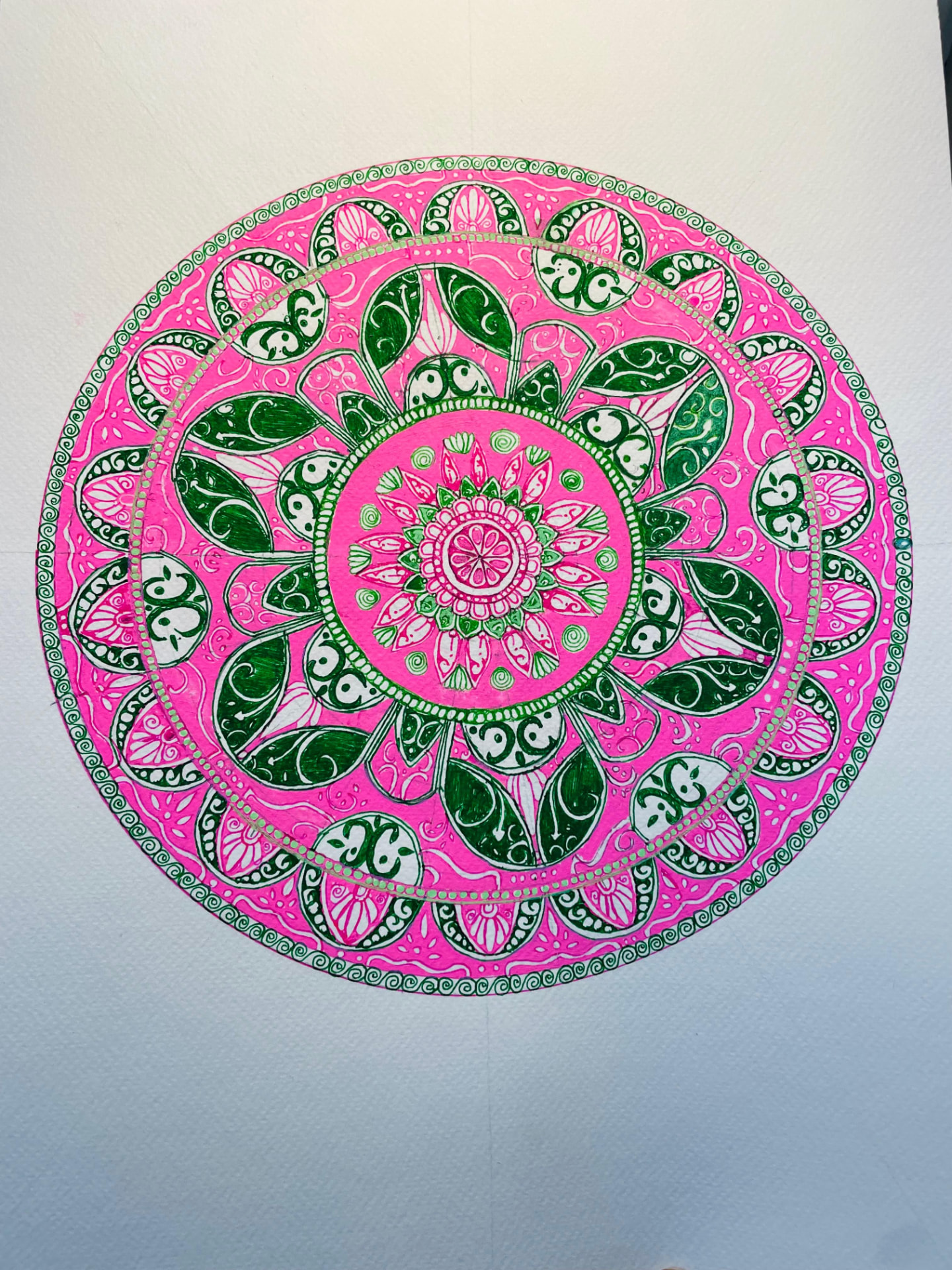 Pink & Green Garden Mandala
